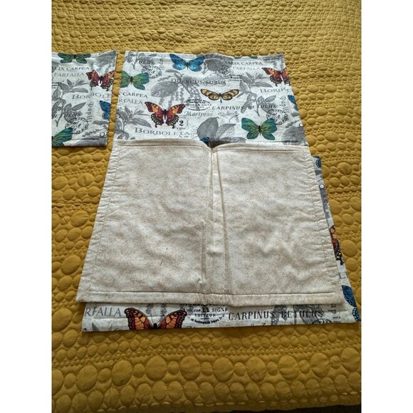 Butterfly-Themed Cotton Linen Placemats  Set Of 4 - Picture 5 of 6